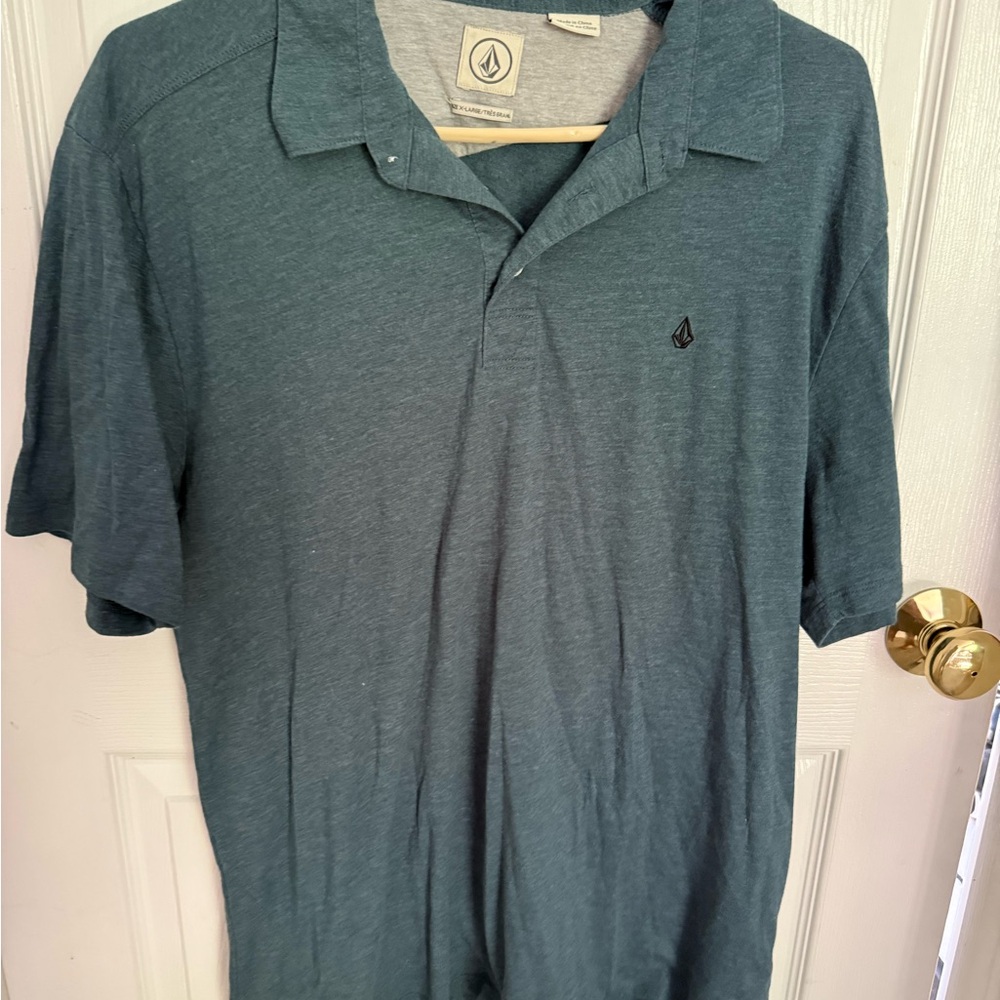 Volcom Men's Teal Polo Shirt